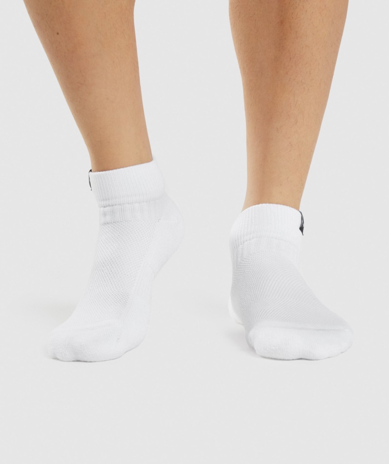 Gymshark Woven Tab Sneaker Sokker 3pk Hvit