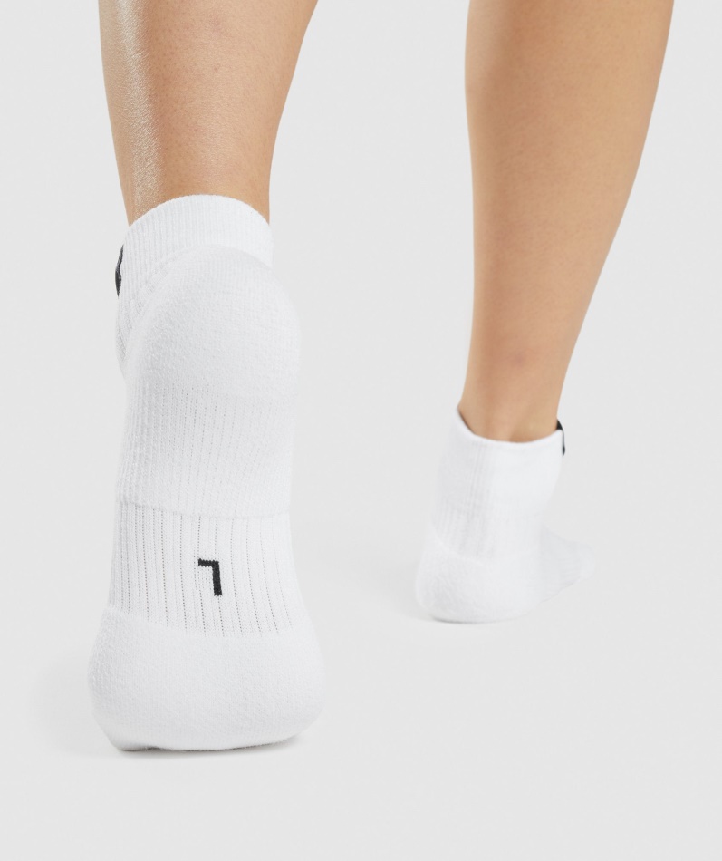 Gymshark Woven Tab Sneaker Sokker 3pk Hvit