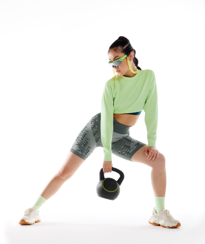 Gymshark Wtflex Cyborg Sømløs Sykkelshorts Grå-svart-lysegrå