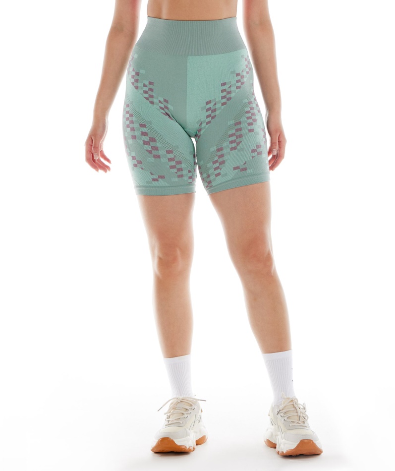 Gymshark Wtflex Cyborg Sømløs Sykkelshorts Maya Blå-rosa-turboblå