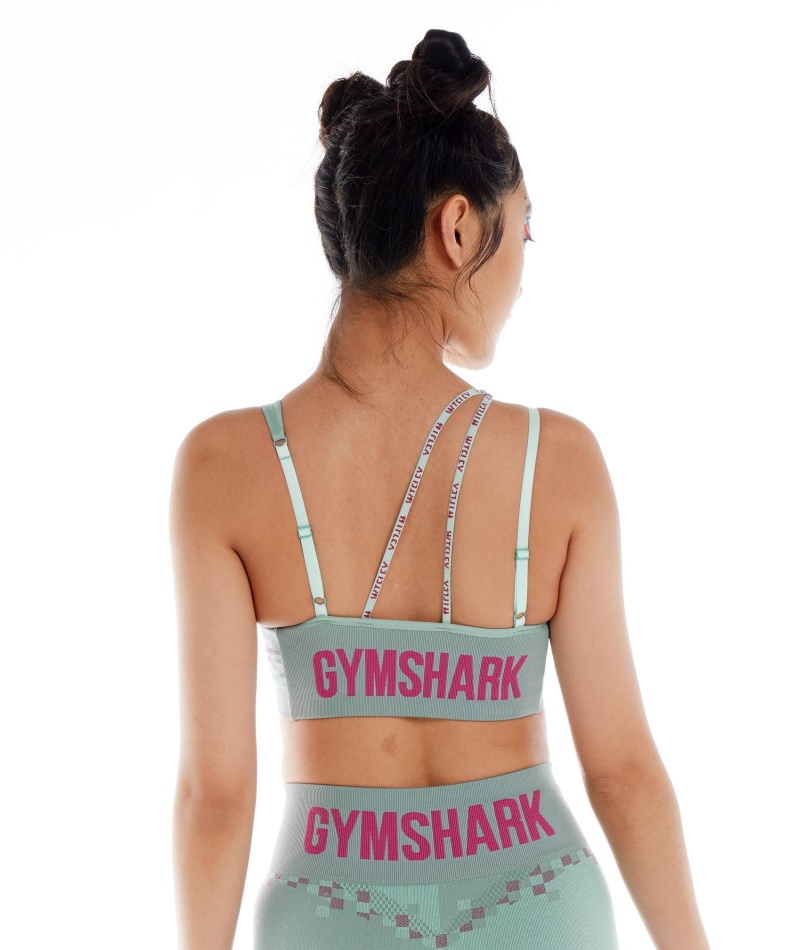 Gymshark Wtflex Cyborg Sømløs Sports-bh Maya Blå-rosa-turboblå