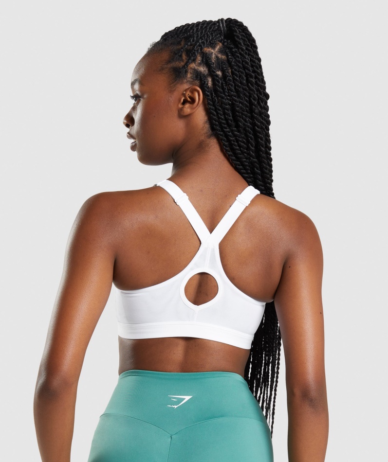 Gymshark Sports-bh Med Glidelås Hvit