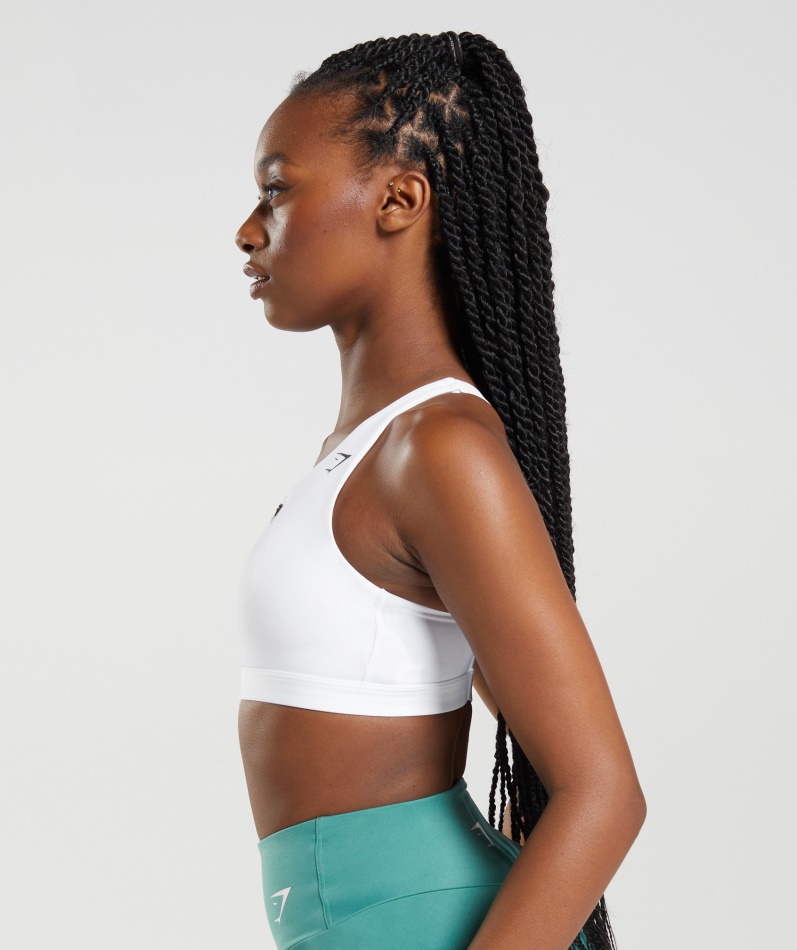 Gymshark Sports-bh Med Glidelås Hvit